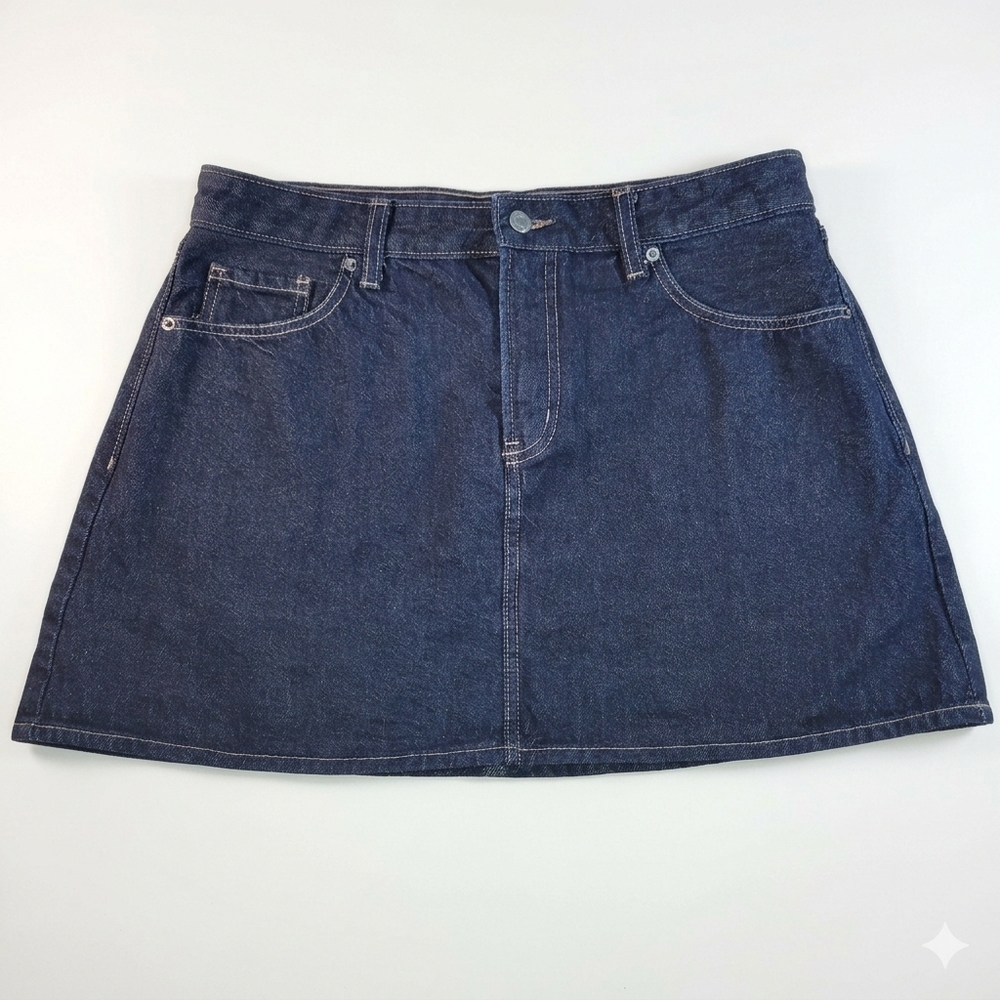 Old Navy High Rise Denim Mini Skirt Women 12 Dark Wash Pockets Preppy Cowgirl